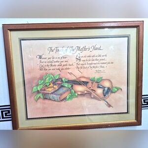 Framed Art with Violin and Book